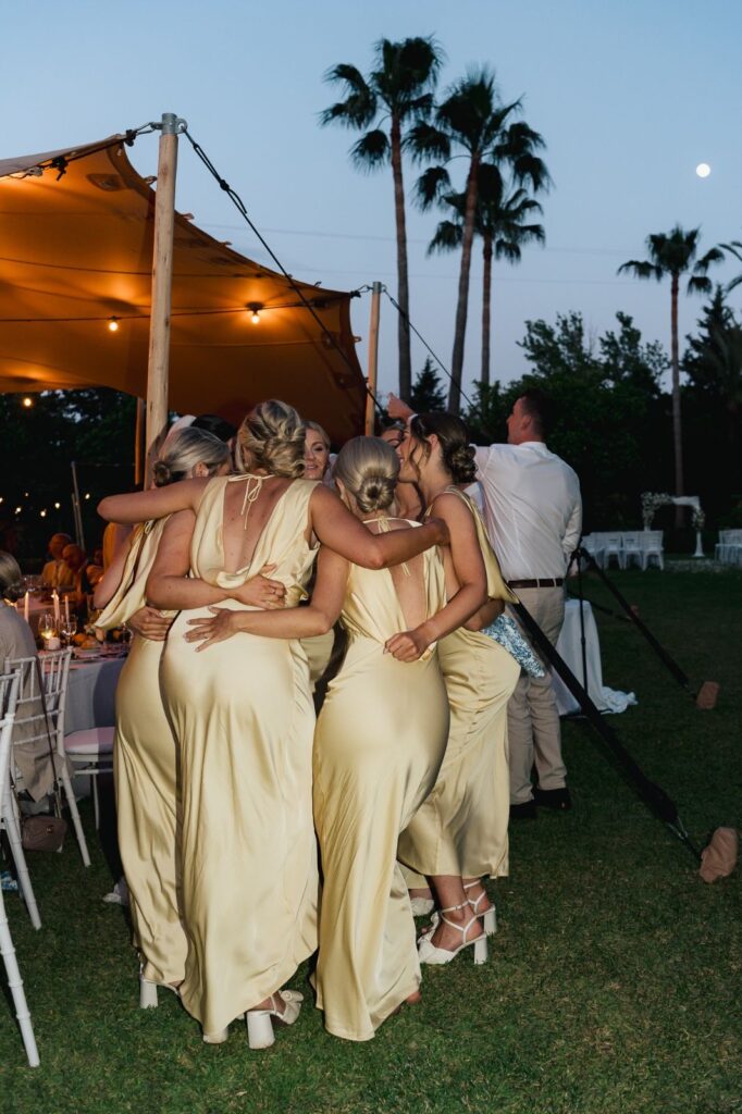 spain wedding bridesmaids with bride